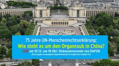 [LIVESTREAM] 75 years of the UN Declaration of Human Rights – Discussion of “Doctors against forced organ removal” [Original sound English]
